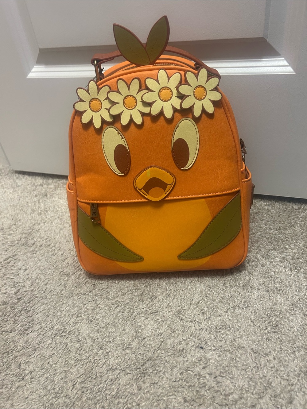 Disney Orange Chick Floral Accent Mini Backpack